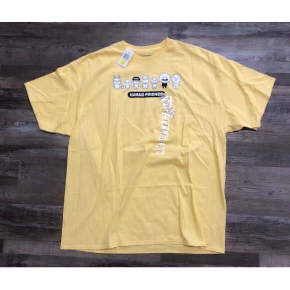 Kakao Friends Adult 2XL Double Sided Yellow T Shirt New with Tags - Picture 1 of 6